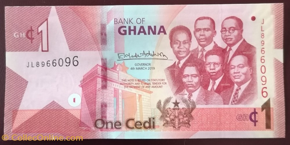 billets afrique ghana p 045a 1 cedi 2019
