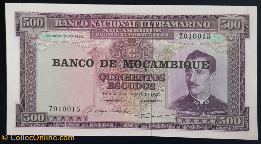 billet afrique mozambique p 118a 1 500 escudos mozambicains 1976