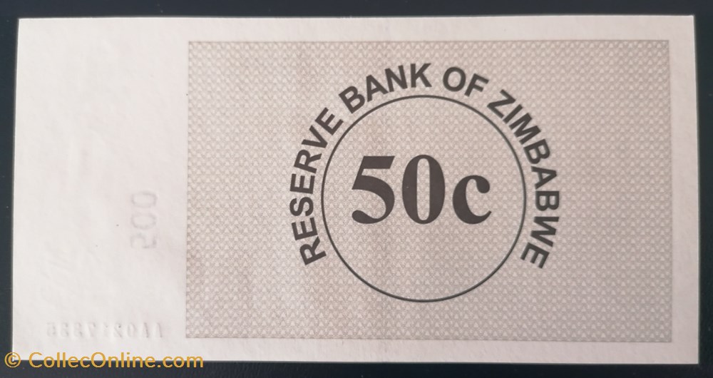 billet afrique zimbabwe p 036 50 cents 2007