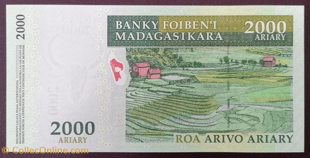Madagascar P-090b 2000 ariary 2008 billet afrique madagascar p 090b 2000 ariary 2008