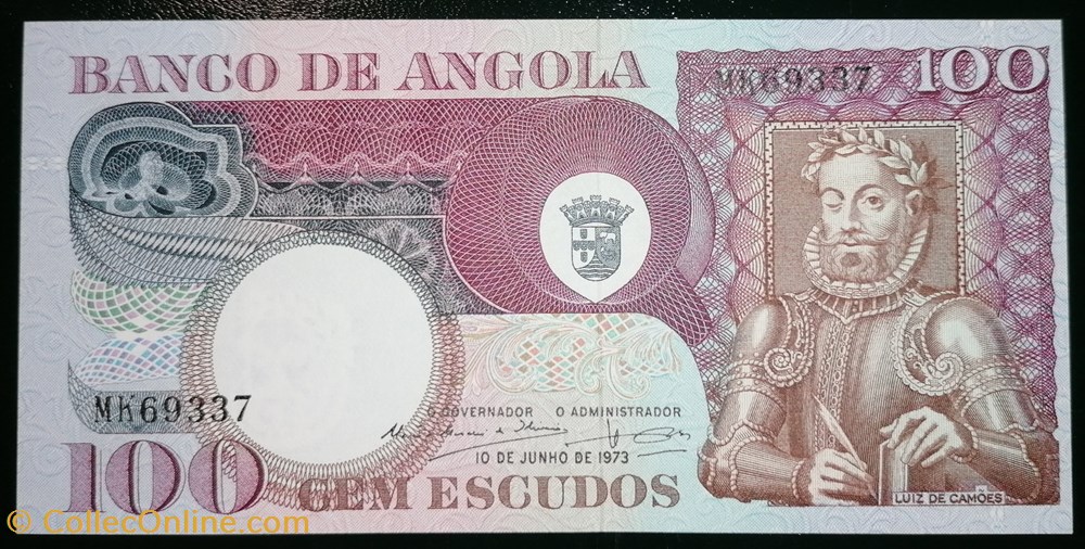 billet afrique angola p 106 100 escudos 1973