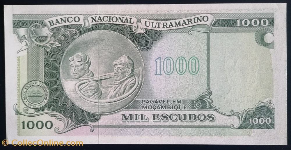 billet afrique mozambique p 119 1000 escudos mozambicains 1976