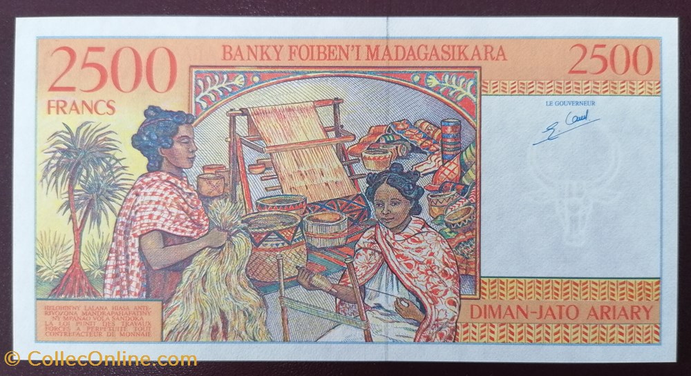 Madagascar P-081 2 500 francs 1998 billet afrique madagascar p 081 2 500 francs 1998