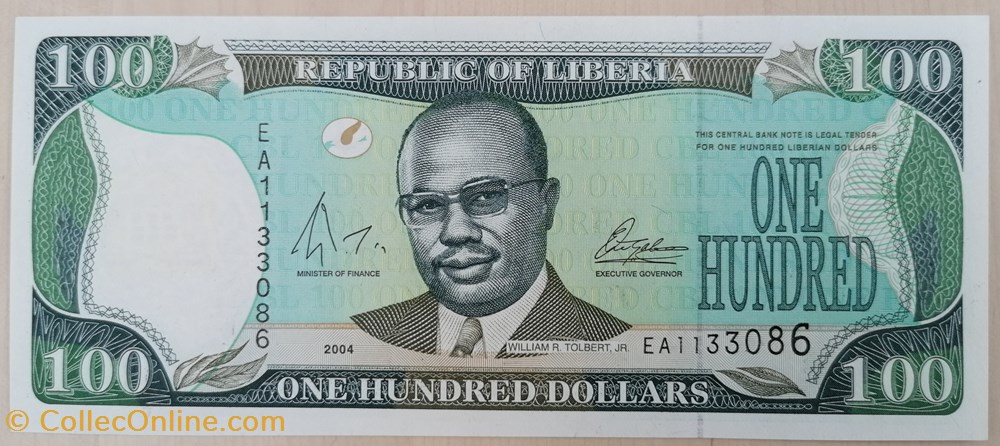 billets afrique liberia p 030b 100 dollars 2004