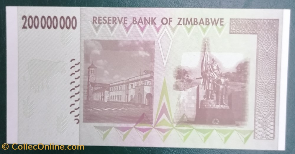 billet afrique zimbabwe p 081a 200 million dollars 2008