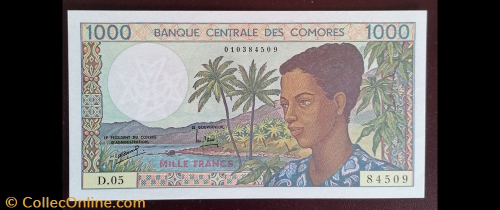 billet afrique comores p 11b 1 1000 francs nd 1984 2005