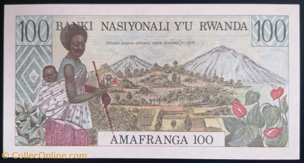 billet afrique rwandum rwanda p 012a 100 francs 1978