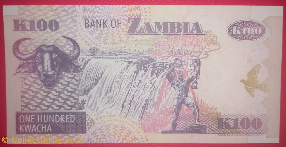 Zambie P-038a 100 Kwacha 1992 billets afrique zambie p 038a 100 kwacha 1992
