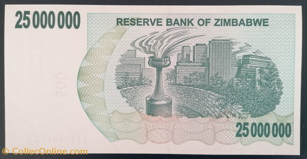 billet afrique zimbabwe p 056 25 million dollars 2008