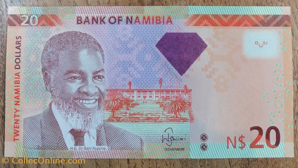 Namibie P-12b 20 dollars 2013 billet afrique namibie p 12b 20 dollars 2013