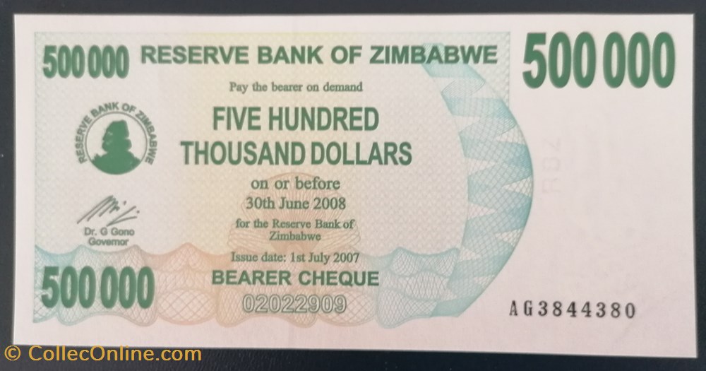 billet afrique zimbabwe p 051 500 000 dollars 2007