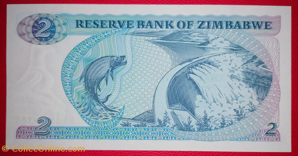 billets afrique zimbabwe p 001a 2 dollars 1980