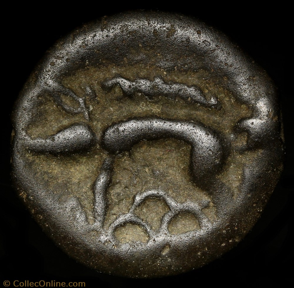Potin à la tête chauve 3 monnaie antique av jc ap gauloise potin a la tete chauve