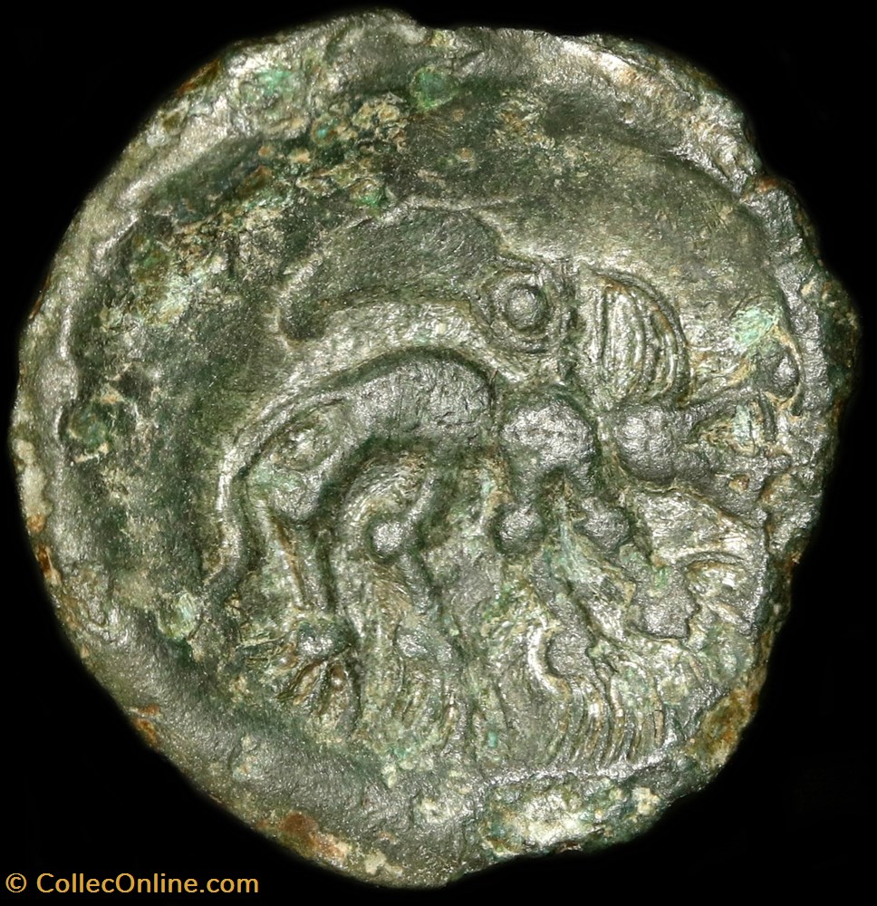 Bronze au monstre griffu et à l'oiseau 2 monnaie antique av jc ap gauloise bronze au monstre griffu et a oiseau