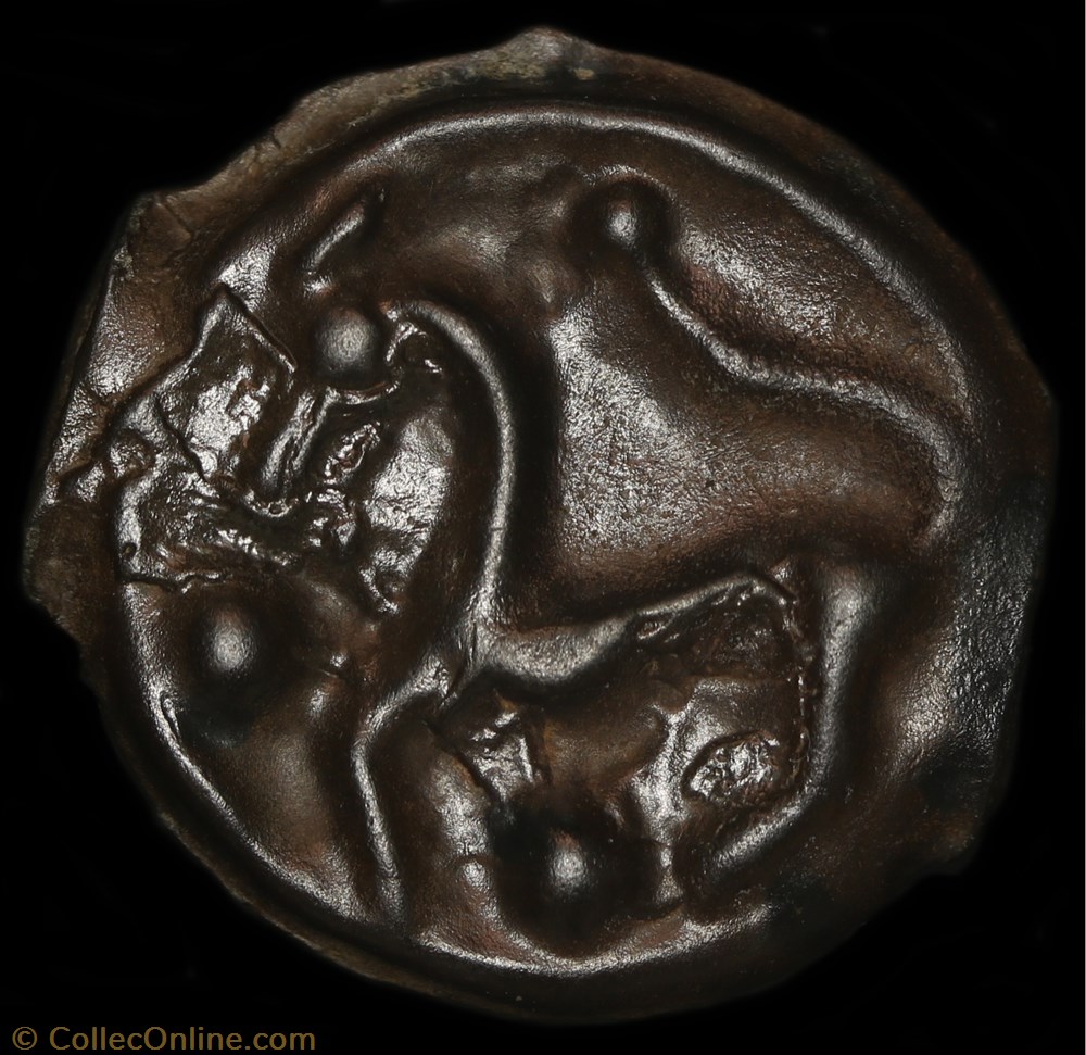 Potin à la tête d'indien 3 monnaie antique av jc ap gauloise potin a la tete indien