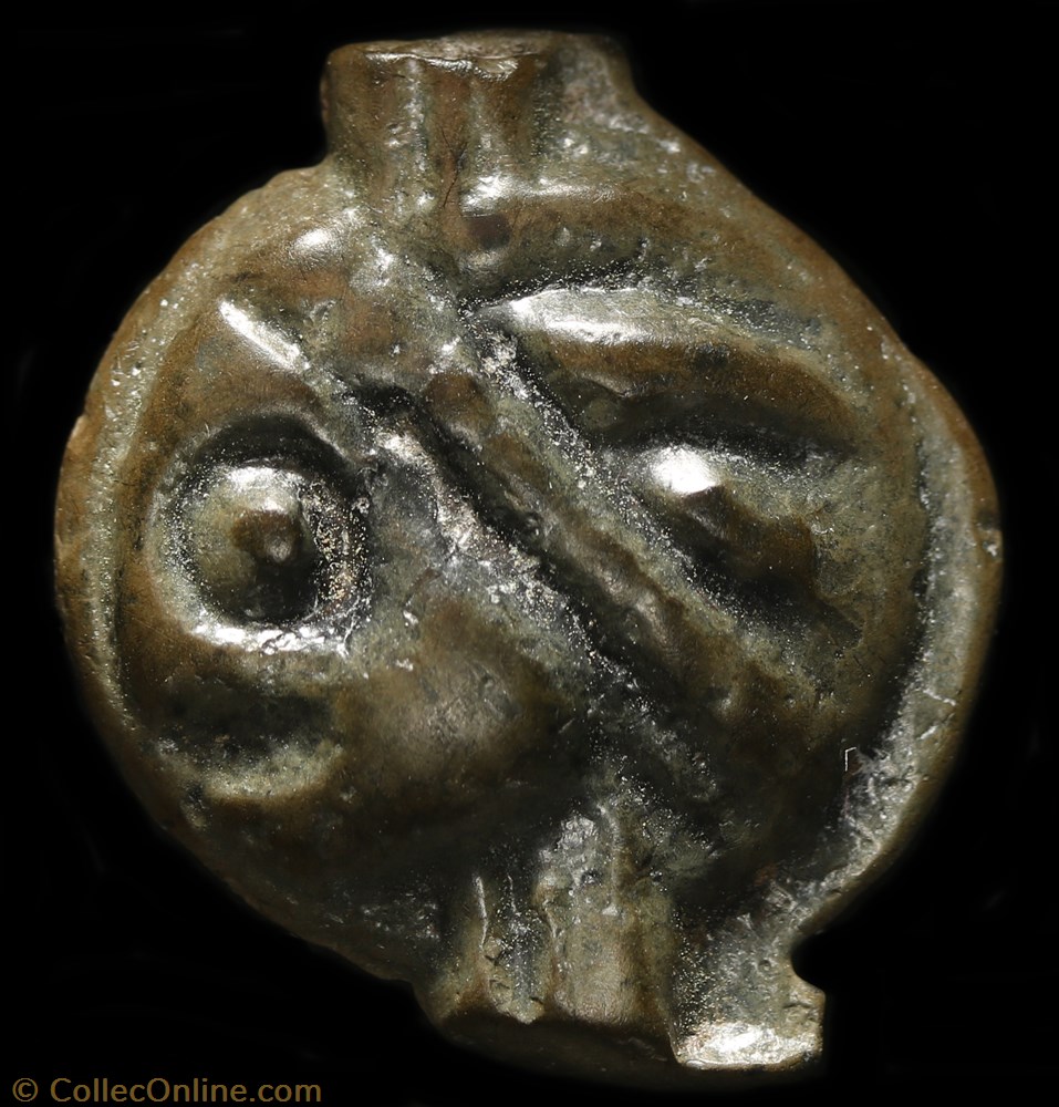 Potin à la tête d'indien 2 monnaie antique av jc ap gauloise potin a la tete indien