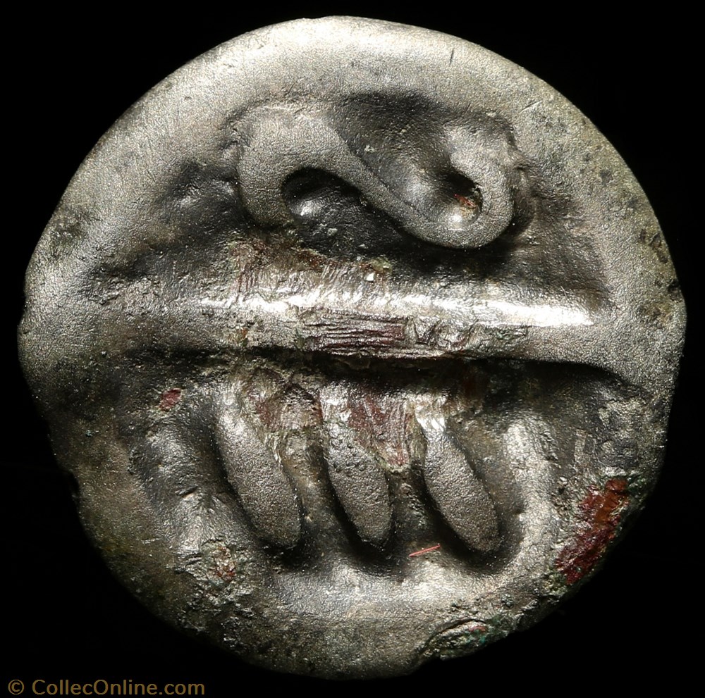 Potin aux chevrons 3 monnaie antique av jc ap gauloise potin aux chevrons
