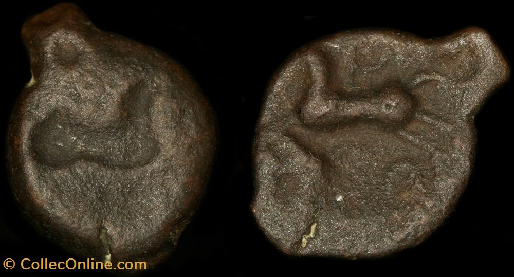Bronze au cheval et aux annelets - Incuse monnaie antique av jc ap gauloise bronze au cheval et aux annelets incuse