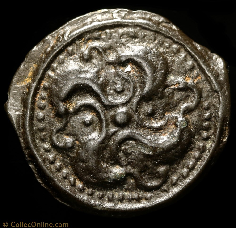 Potin au Swastika 2 monnaie antique av jc ap gauloise potin au swastika