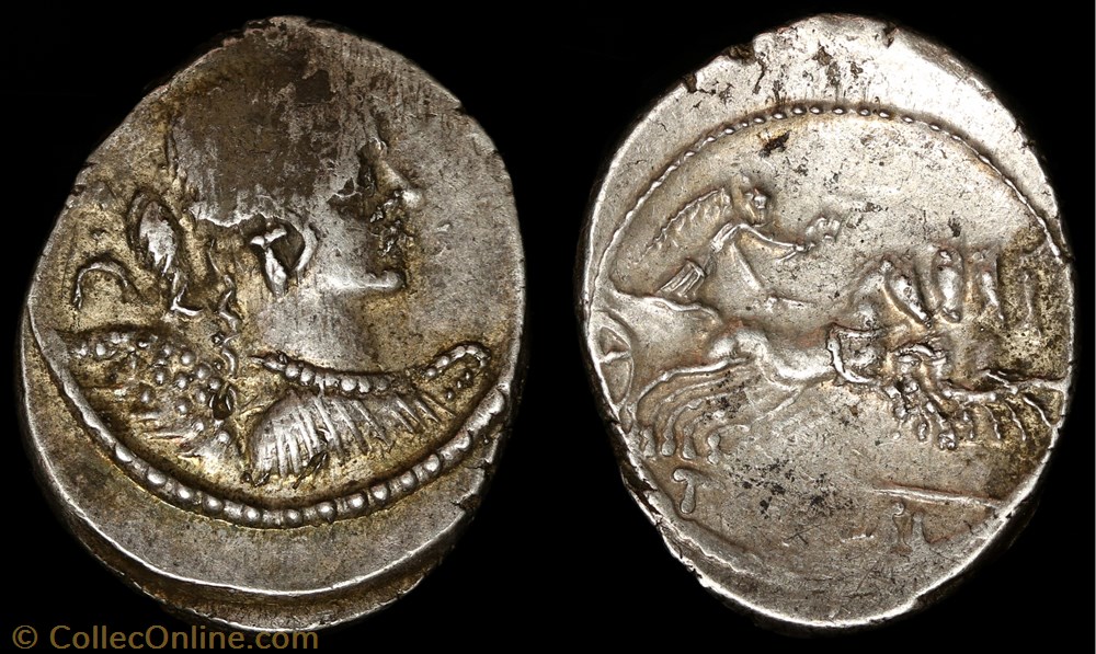 Denier - Carisia monnaie antique av jc ap romaine denier carisia