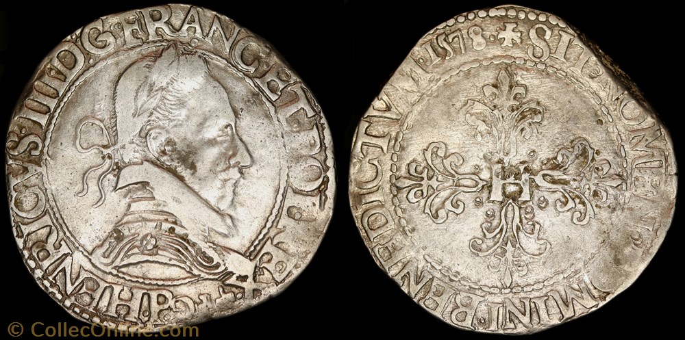 Franc au col plat monnaie france royale franc au col plat