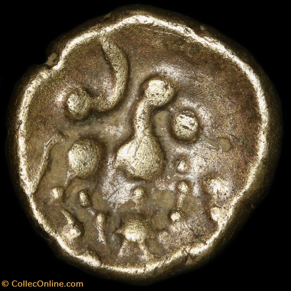 Quart de statère Cheval à droite 3 monnaie antique av jc ap gauloise quart de statere cheval a droite