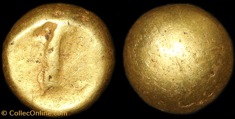 Quart de statère globulaire au segment monnaie antique av jc ap gauloise quart de statere globulaire au segment