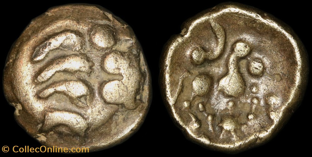 Quart de statère Cheval à droite monnaie antique av jc ap gauloise quart de statere cheval a droite
