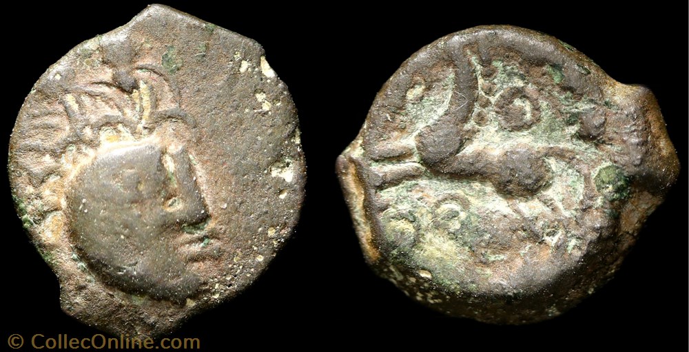 Bronze au cheval et aux annelets monnaie antique av jc ap gauloise bronze au cheval et aux annelets