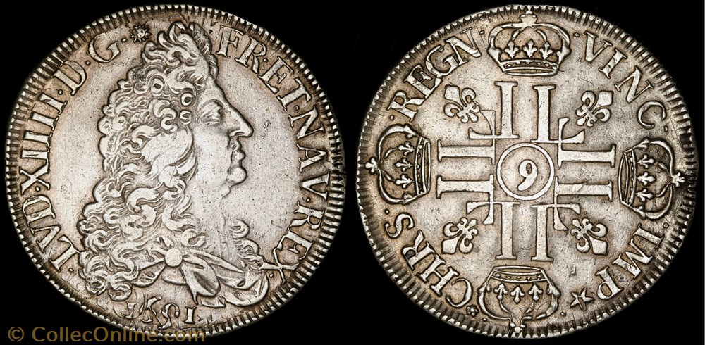 Ecu aux 8 L monnaie france royale ecu aux 8 l