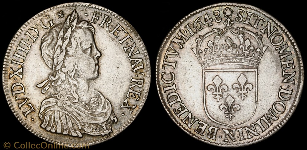 Ecu à la mèche longue monnaie france royale ecu a la meche longue