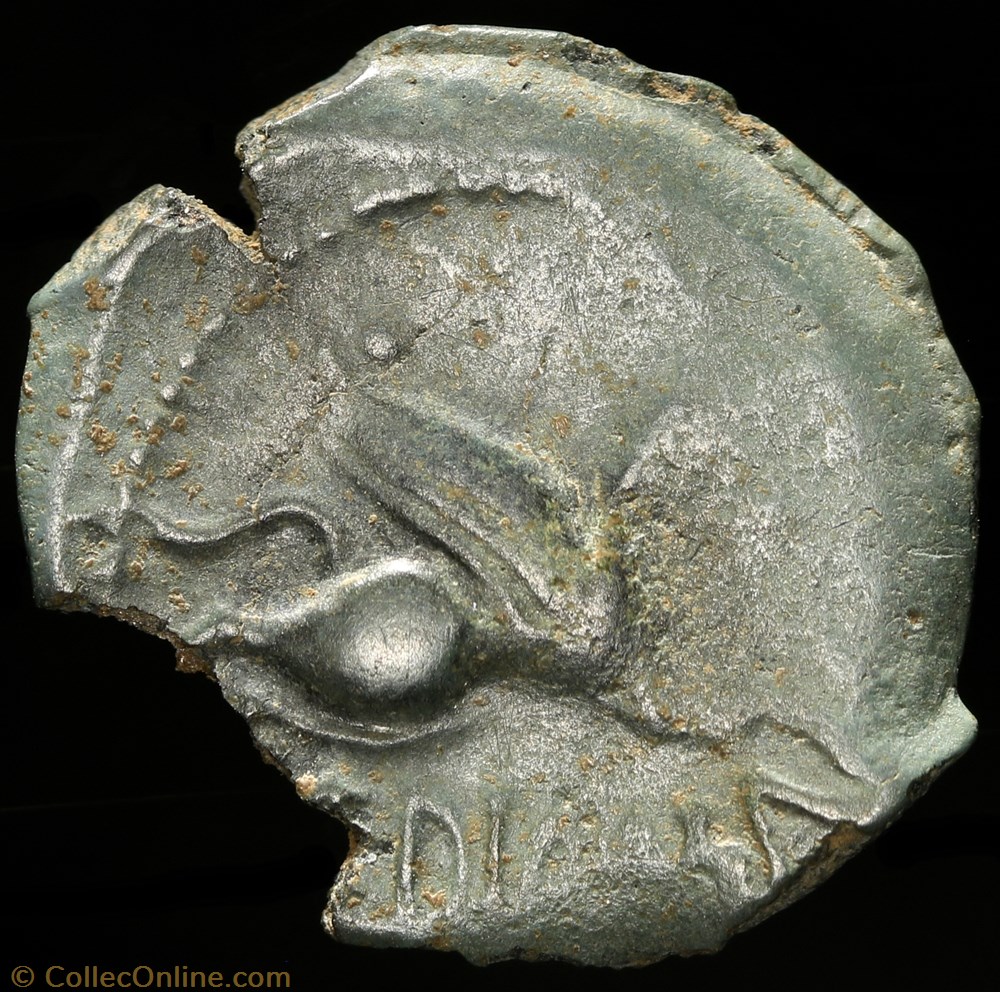 monnaie antique av jc ap gauloise bronze medioma au griffon