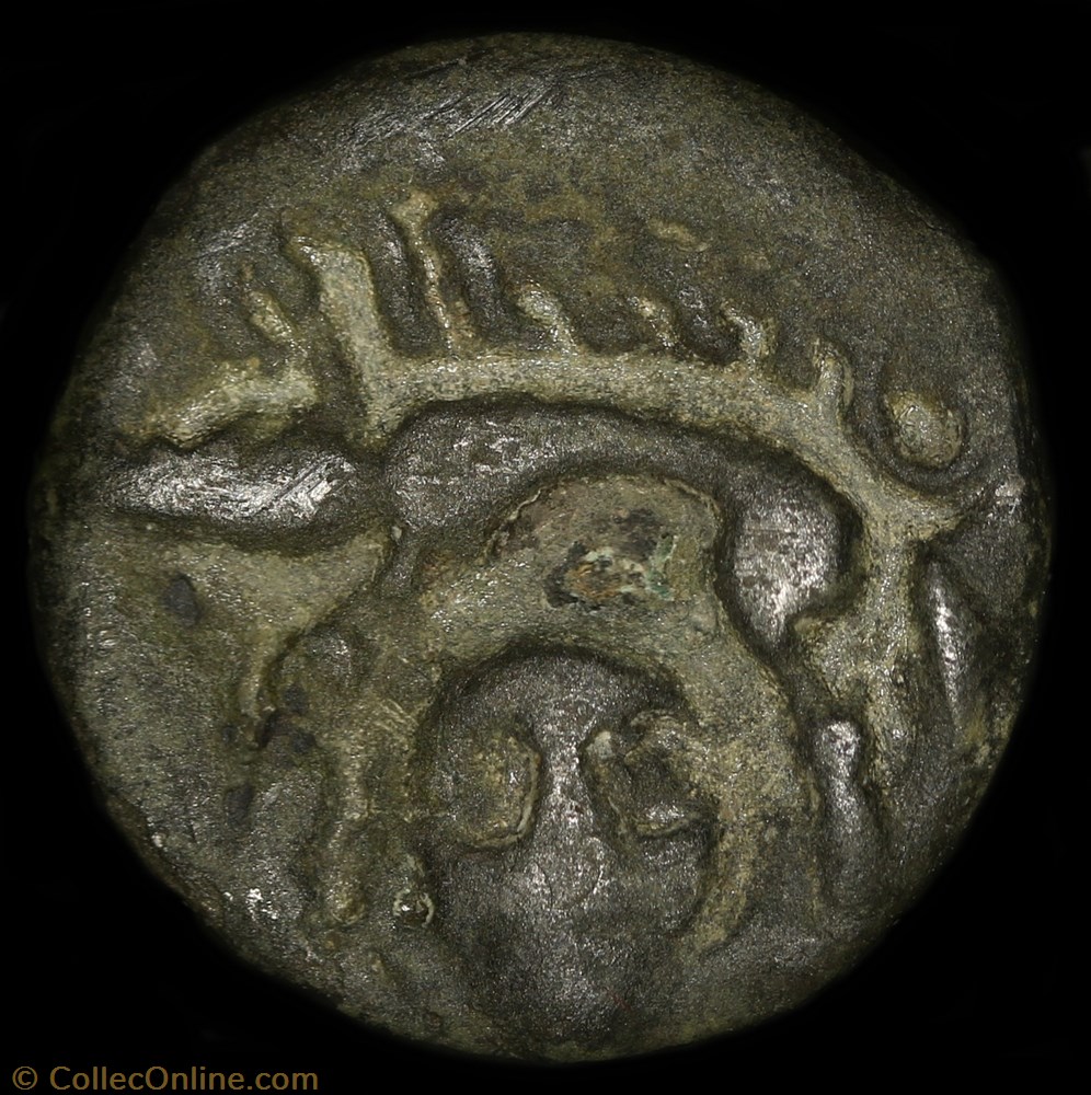 Potin à la tête coupée 3 monnaie antique av jc ap gauloise potin a la tete coupee