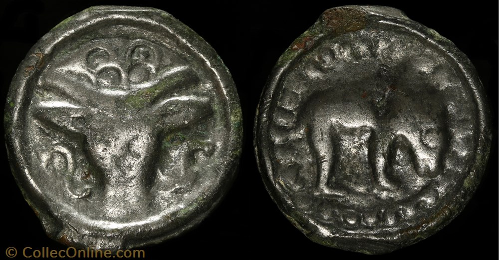 monnaie antique av jc ap gauloise potin au bucrane