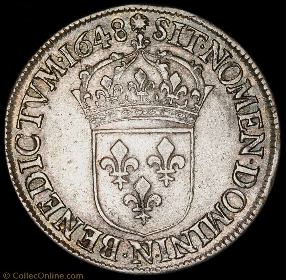 Ecu à la mèche longue 3 monnaie france royale ecu a la meche longue