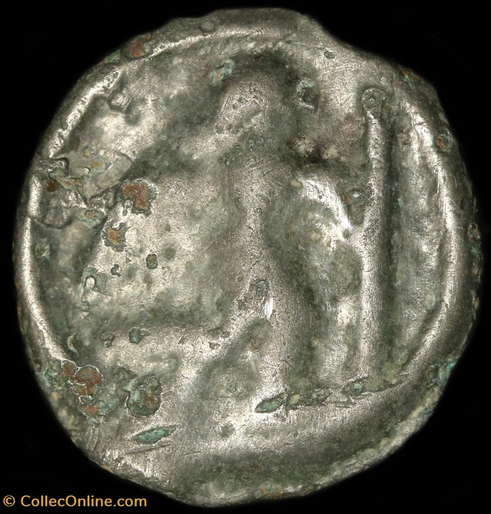 Potin au guerrier dit "à l'ange" 3 monnaie antique av jc ap gauloise potin au guerrier dit a ange