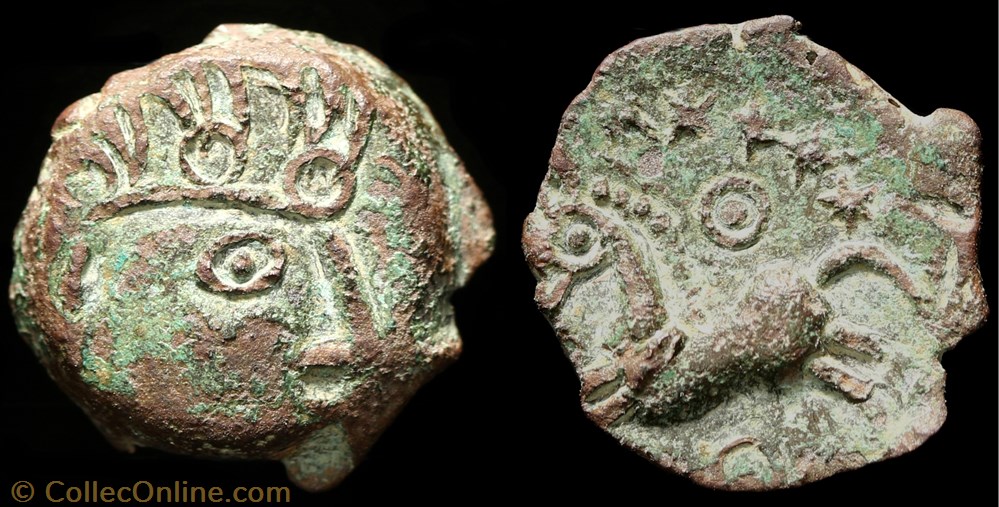 Bronze au cheval et aux annelets monnaie antique av jc ap gauloise bronze au cheval et aux annelets