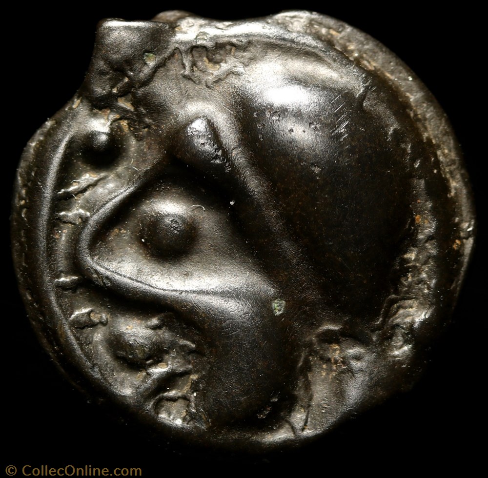 Potin à la grosse tête 2 monnaie antique av jc ap gauloise potin a la grosse tete