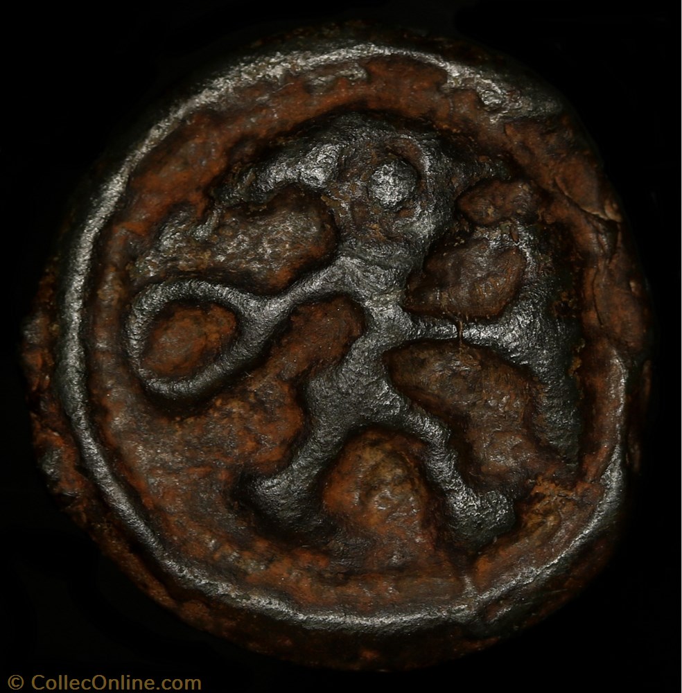 Potin au loup dit "à l'élan" 2 monnaie antique av jc ap gauloise potin au loup dit a elan