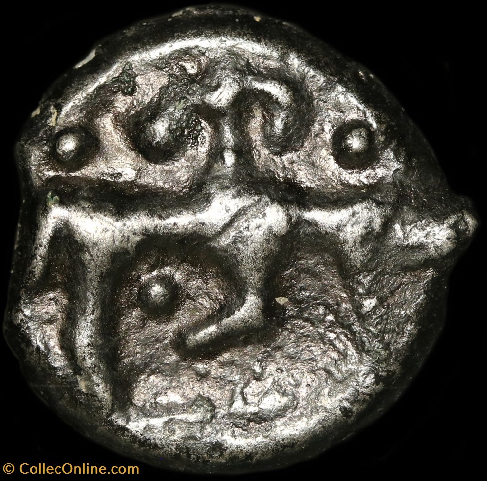 Potin au taureau et au lis - Type 2 3 monnaie antique av jc ap gauloise potin au taureau et au lis type 2