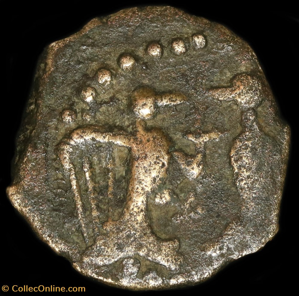 Bronze aux oiseaux affrontés 3 monnaie antique av jc ap gauloise bronze aux oiseaux affrontes
