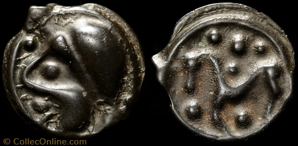 Potin à la grosse tête monnaie antique av jc ap gauloise potin a la grosse tete