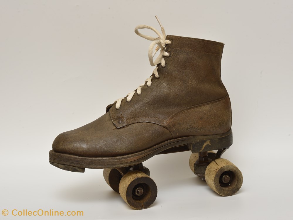 PATINS A ROULETTES ROUES EN BOIS sport olympisme patins a roulettes roues en bois