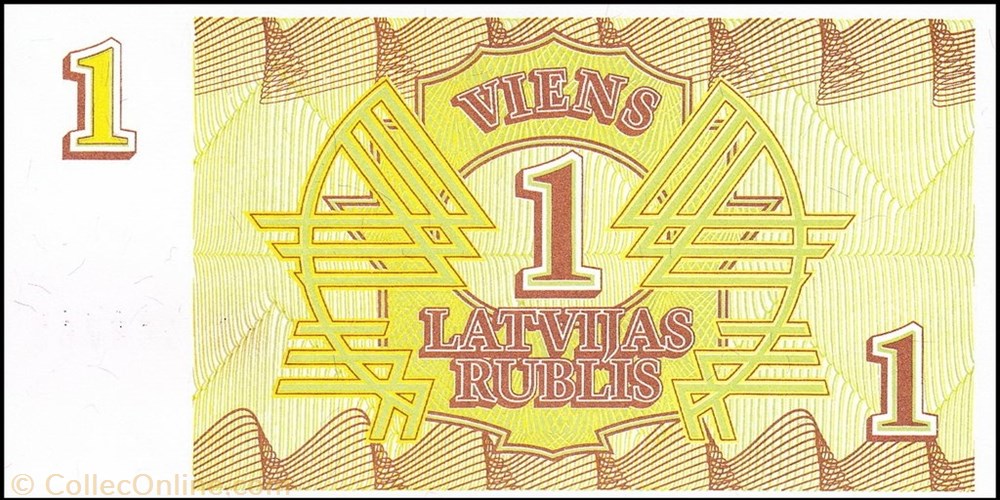1 Latvian Rublis banknote europe latvium 1 latvian rublis