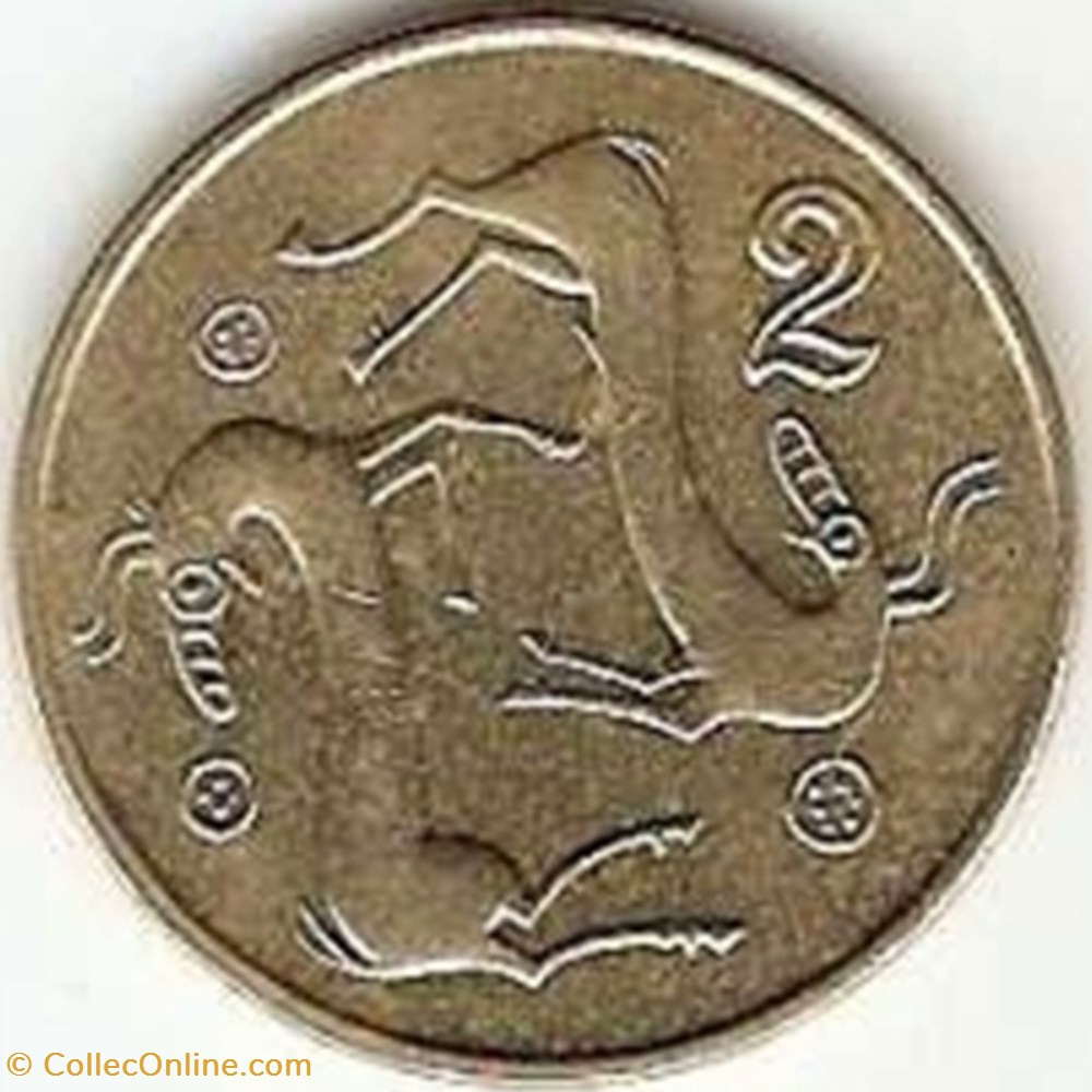 2 Cents (plain dove in arms - large year) coin world chypre 2 cents plain dove in arms large year