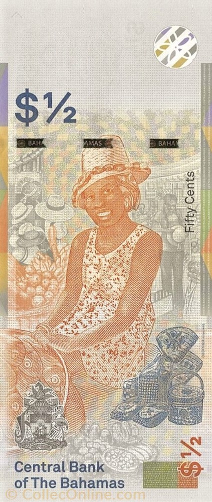 banknote north america bahama dollar