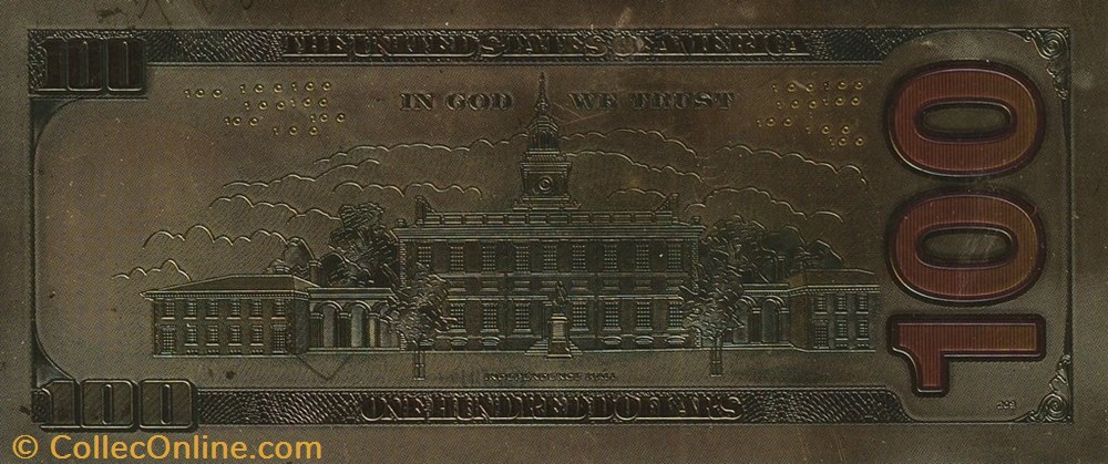 100 Golden Dollar banknote token united state 100 golden dollar