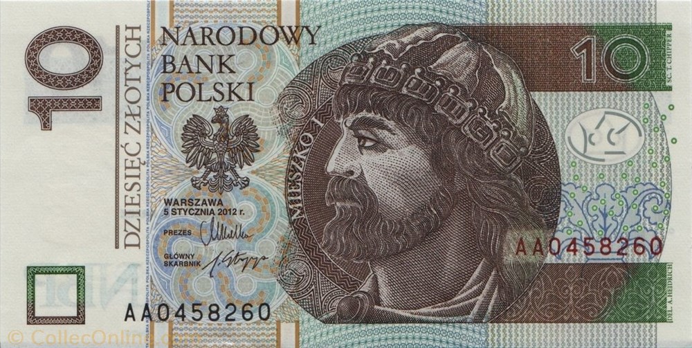 banknote europe poland 10 z otych