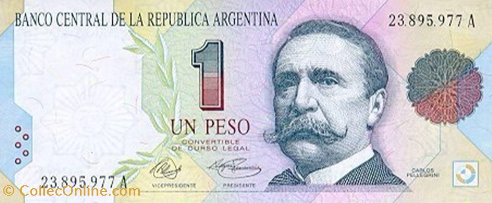 banknote south america argentina 1 peso convertible