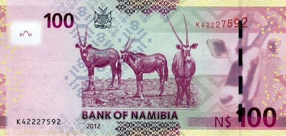 banknote africa namibium 100 namibia dollars